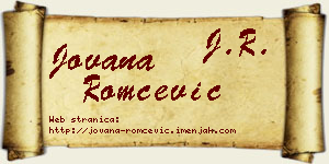 Jovana Romčević vizit kartica